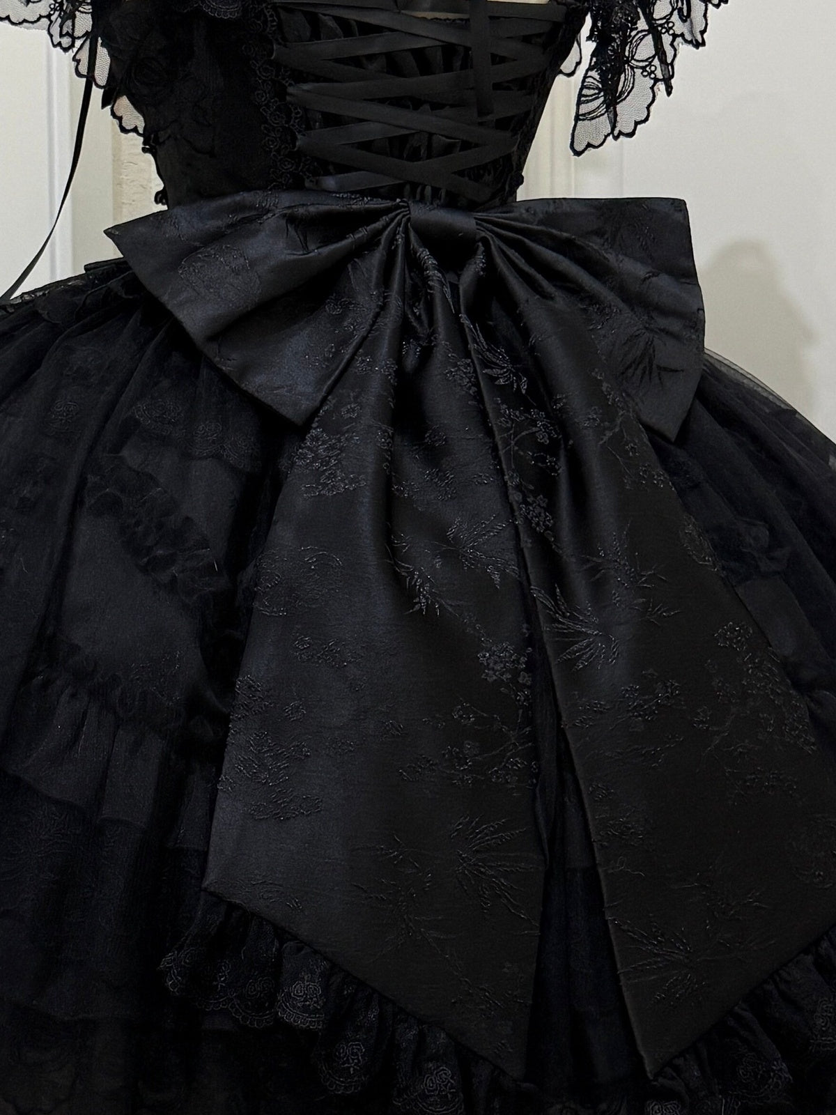 Black Gothic Lolita Wedding JSK Dress Set | Hime Princess Gown