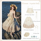 Off-White Lolita Camisole Top & Asymmetrical Skirt Set