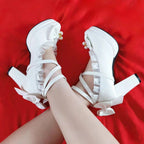 35-45 Waterproof Platform Cross Strap Lolita Princess Lolita Shoes | CoyBunny