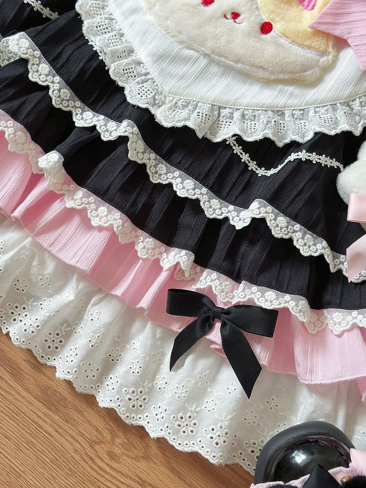 Black & Pink Kitty Maid Lolita Dress ¨C Sailor Collar Heart Apron Sweet JSK | For You | CoyBunny