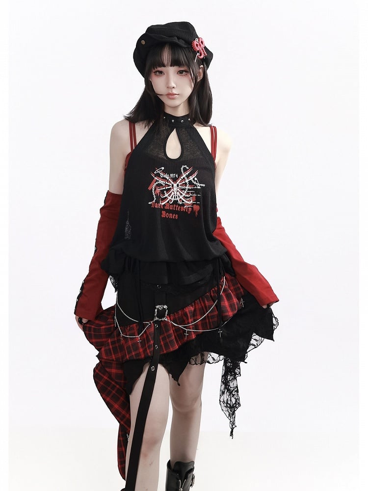 Red Cami Top Double Straps Design - PINK SAVIOR | CoyBunny
