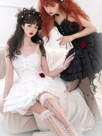 Charming Sweetheart Jumper Skirt with Rosette Accent - Unknown Star | CoyBunny
