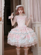 Pink & Blue Sweet Candy-themed Lolita JSK Dress - Meng Fu Zi | CoyBunny