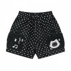 Black Polka Dot Shorts with Kitty & Music Embroidery - Languid Park | CoyBunny