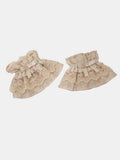 Beige Lace-Trimmed Sweet Lolita Wrist Cuffs - NnSTAR | CoyBunny