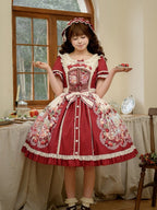 Sweetheart Puff-Sleeve Fruit Print Lolita Dress - Honey Machine | CoyBunny