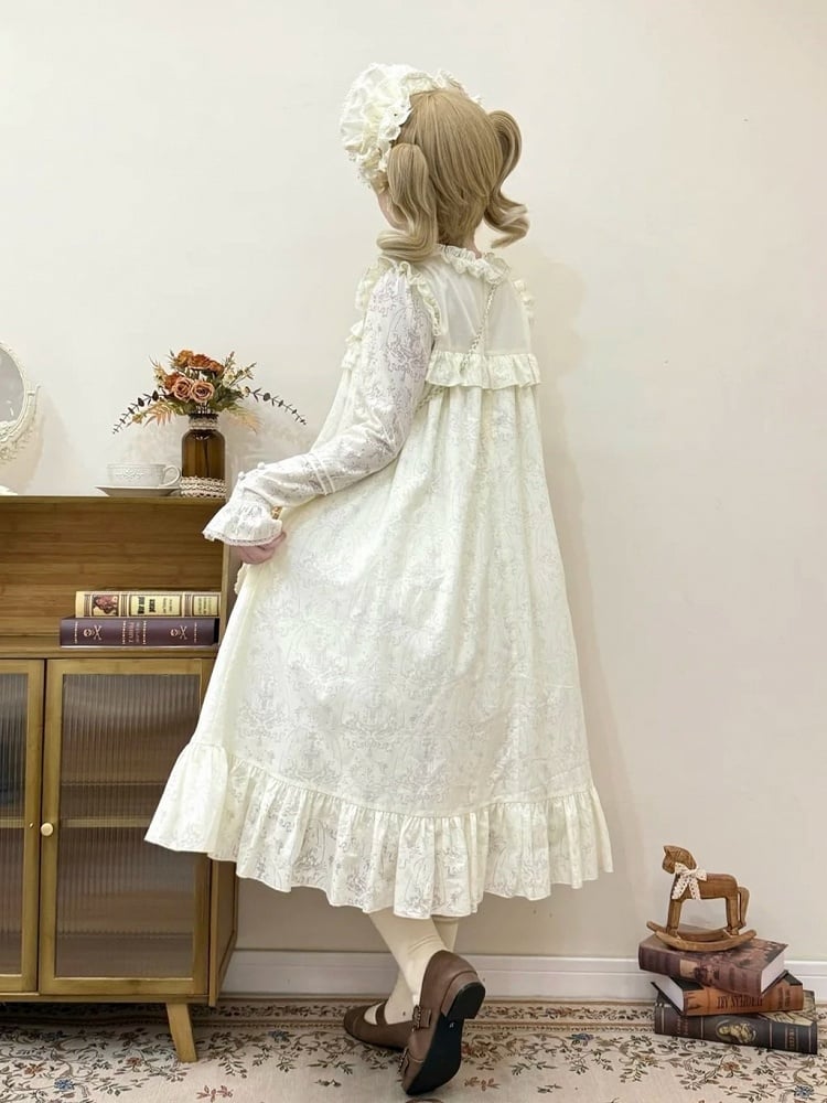 Beige A-line Lace OP Dress - iris de nuit | CoyBunny