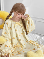 Yellow Mango Print Peter Pan Dress - Tan Tuan | CoyBunny