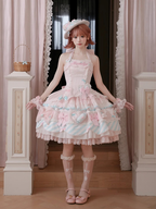Pink & Blue Sweet Candy-themed Lolita JSK Dress - Meng Fu Zi | CoyBunny