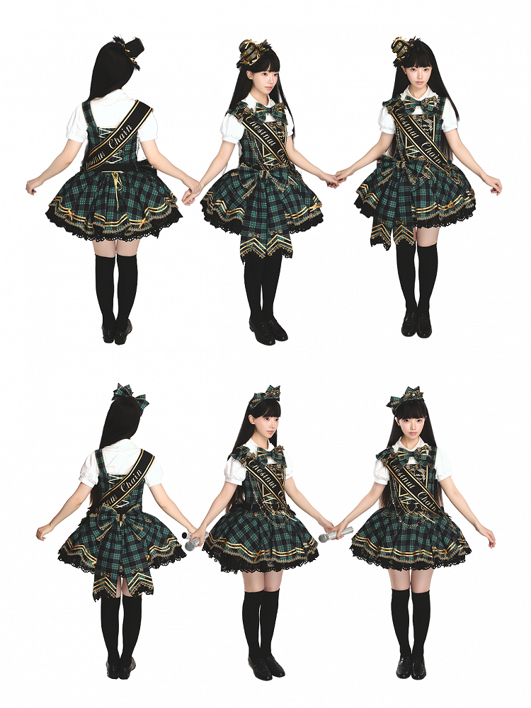 Green Idol Lolita Plaid JSK Dress with Golden Bear Embroidery and Black Scalloped Hem - LiLi Chain | CoyBunny
