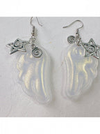 White Wing Earrings with Star Decoration - OJOJ | CoyBunny