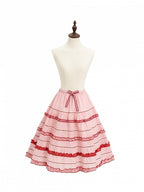 Pink Red Polka Dot Tiered Ruffles Lolita Underskirt - DrunkCoco | CoyBunny