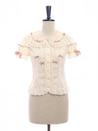 Beige Peter Pan Collar Blouse with Bow & Detachable Sleeves, Sweet Lolita - Alice Girl | CoyBunny