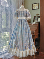 Blue Empire Waist Oil Painting Maxi Dress - Every Page of Poetry | CoyBunny