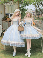 Blue Mini Bow Lace Collar Necklace - With PUJI | CoyBunny