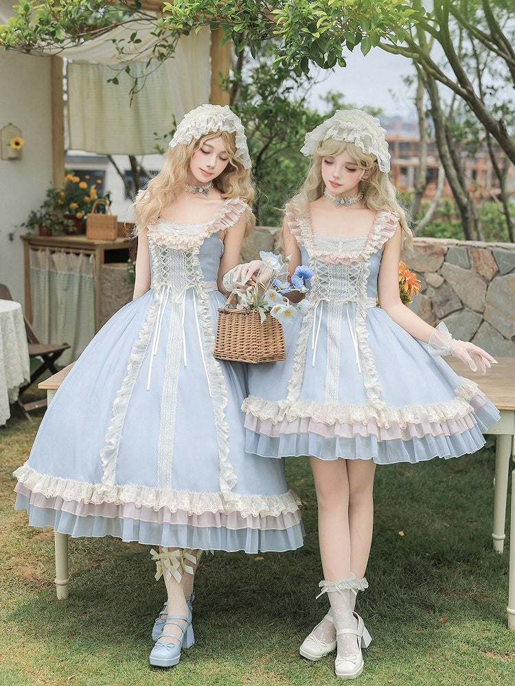 Blue Mini Bow Lace Collar Necklace - With PUJI | CoyBunny