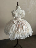Champagne Big Bow Train with Pearls - Sweetheart Macaron Lolita | CoyBunny