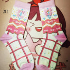 Sweet Lolita Plaid Calf Socks with Bow Detail | CoyBunny