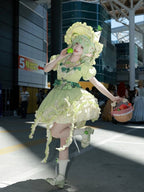 Green Ruffled Sweet Lolita Fluffy OP Dress Full Set | CoyBunny