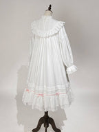 White & Pink Lace Lolita Dress with Bow - Tan Tuan | CoyBunny