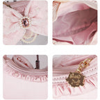 Sweet Lolita Satin Shoulder Bag with Sparkling Beaded Bow - Sheep Puff Bag | CoyBunny
