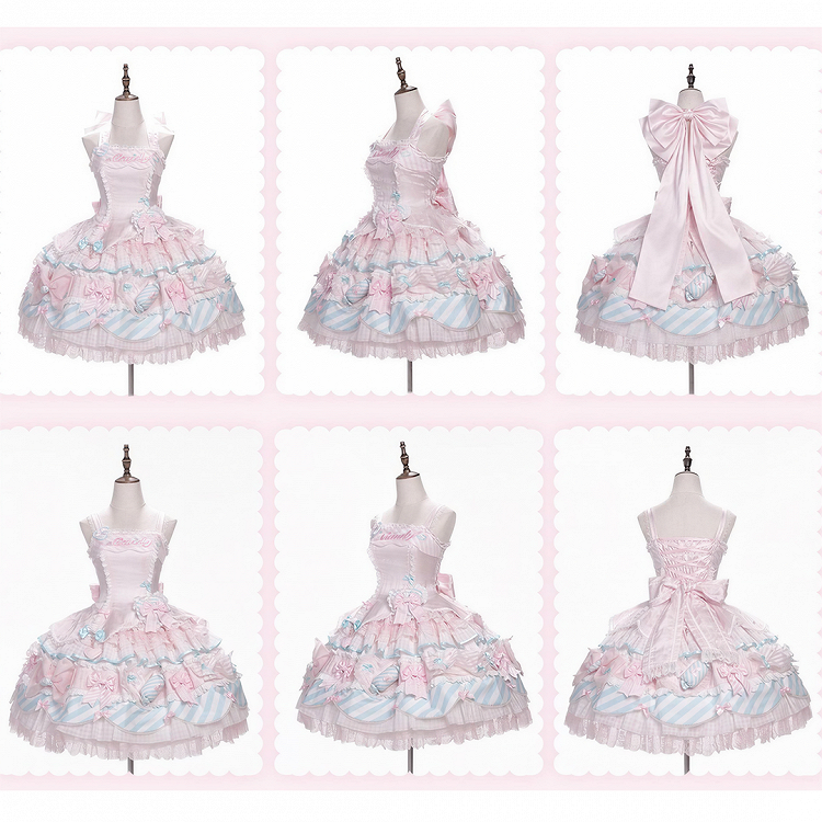 Pink & Blue Sweet Candy-themed Lolita JSK Dress - Meng Fu Zi | CoyBunny