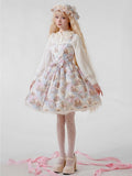 Rabbit Theme Sweet Lolita JSK Dress with Blue Diamond Print | CoyBunny