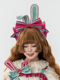 Pink & Green Bunny Ear Sweet Lolita Bow KC - Mewroco | CoyBunny