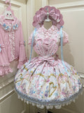 Seashell and Starfish Print Pink Sweet Lolita Skirt with Removable Straps | CoyBunny