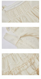 Beige Bow Accents Ruffle Trimming Sweet Lolita Layered-Look Dress | CoyBunny