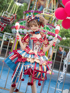 Red and blue bunny circus Sweet Lolita JSK dress ¨C bow embellishment
