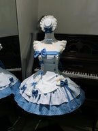 Blue Polka Dot Ruffled Sweet Lolita Jumper Skirt - Sweetheart Dream | CoyBunny