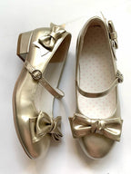 Gold Vintage Round Toe Lolita Shoes with Bow - Unmissable Berry | CoyBunny