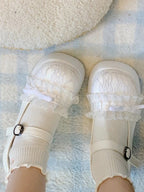 Off-White Lolita Mary Janes - Classic 6cm Low Heel with Bow Accents | CoyBunny