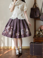 Beige Pleated Bodice Short Puff Sleeves Shirt | CoyBunny