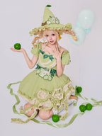 Green Ruffled Sweet Lolita Fluffy OP Dress Full Set | CoyBunny