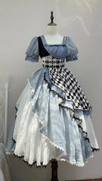 Alice in Wonderland Blue Checkerboard Sweet Lolita Dress | CoyBunny