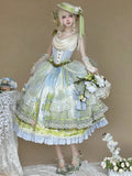 Art Print Skirt Classic Lolita Cowl Neck JSK Dress with Removable Overlay - Moonlight Dream | CoyBunny