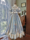 Blue Empire Waist Oil Painting Maxi Dress - Every Page of Poetry | CoyBunny