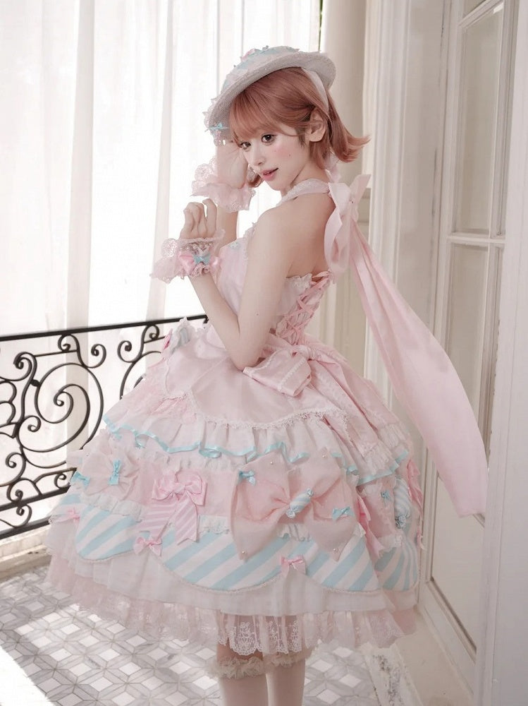 Pink & Blue Sweet Candy-themed Lolita JSK Dress - Meng Fu Zi | CoyBunny