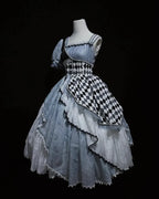 Alice in Wonderland Blue Checkerboard Sweet Lolita Dress | CoyBunny