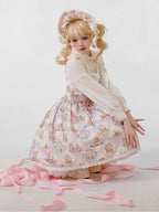 Rabbit Theme Sweet Lolita JSK Dress with Pink Diamond Print | CoyBunny