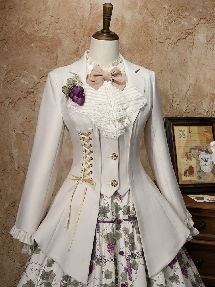 Beige Classic Blazer with Gold Buttons and Lacing | CoyBunny