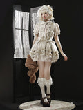 Sweet Blouse and Ruffle Bubble Skirt Set with Cross Straps - Unknown Star | CoyBunny