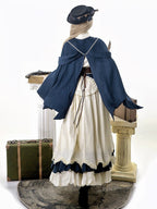 Embroidered Navy Cape with Gold Detailing - Xiong Dou Jiang | CoyBunny