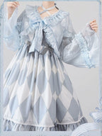 Blue Sweet Lolita Jacket with Ruffle Trim and Balloon Sleeves - Time Memory | CoyBunny
