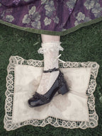 Mary Jane Round Toe Lolita Shoes with Bow and Ruffle in Black - EvilStar | CoyBunny