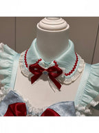 Mint Blue Idol Lolita Top with Flutter Sleeves & High Waist Bubble Skirt Set - Xiao Xin | CoyBunny