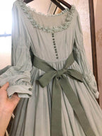 Green Square Neck Classic Lolita Long Sleeve OP | CoyBunny