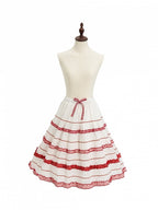 Beige Red Polka Dot Tiered Ruffles Lolita Petticoat - DrunkCoco | CoyBunny